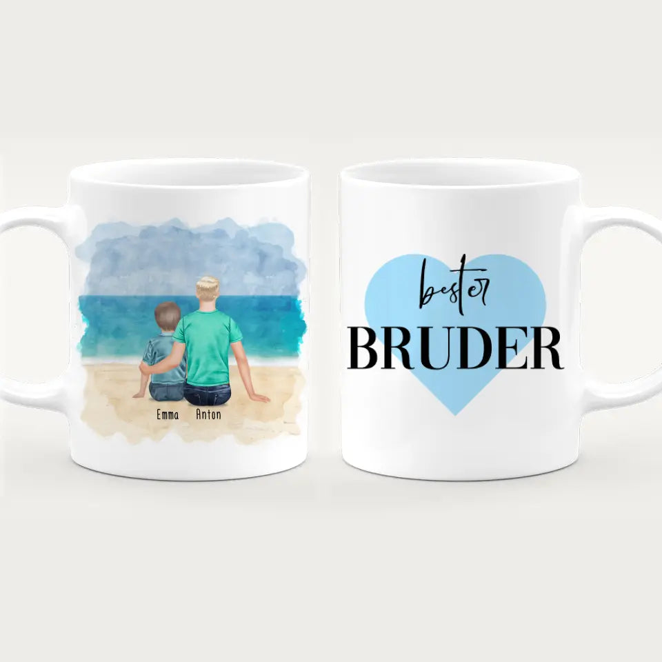 Personalisierte Tasse - 1 Teenager (m) + 1 Kind (m/w)