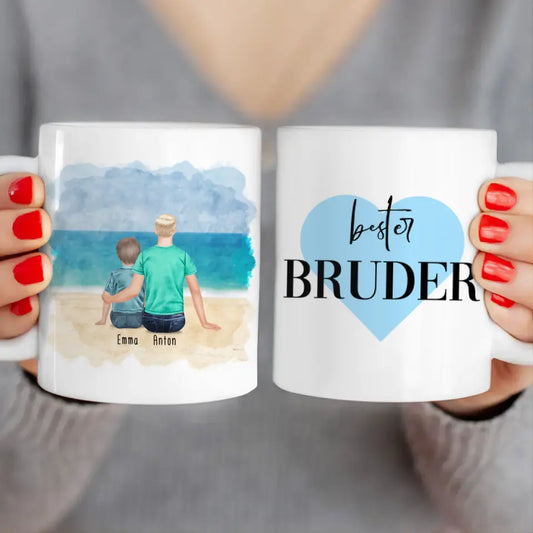 Personalisierte Tasse - 1 Teenager (m) + 1 Kind (m/w)