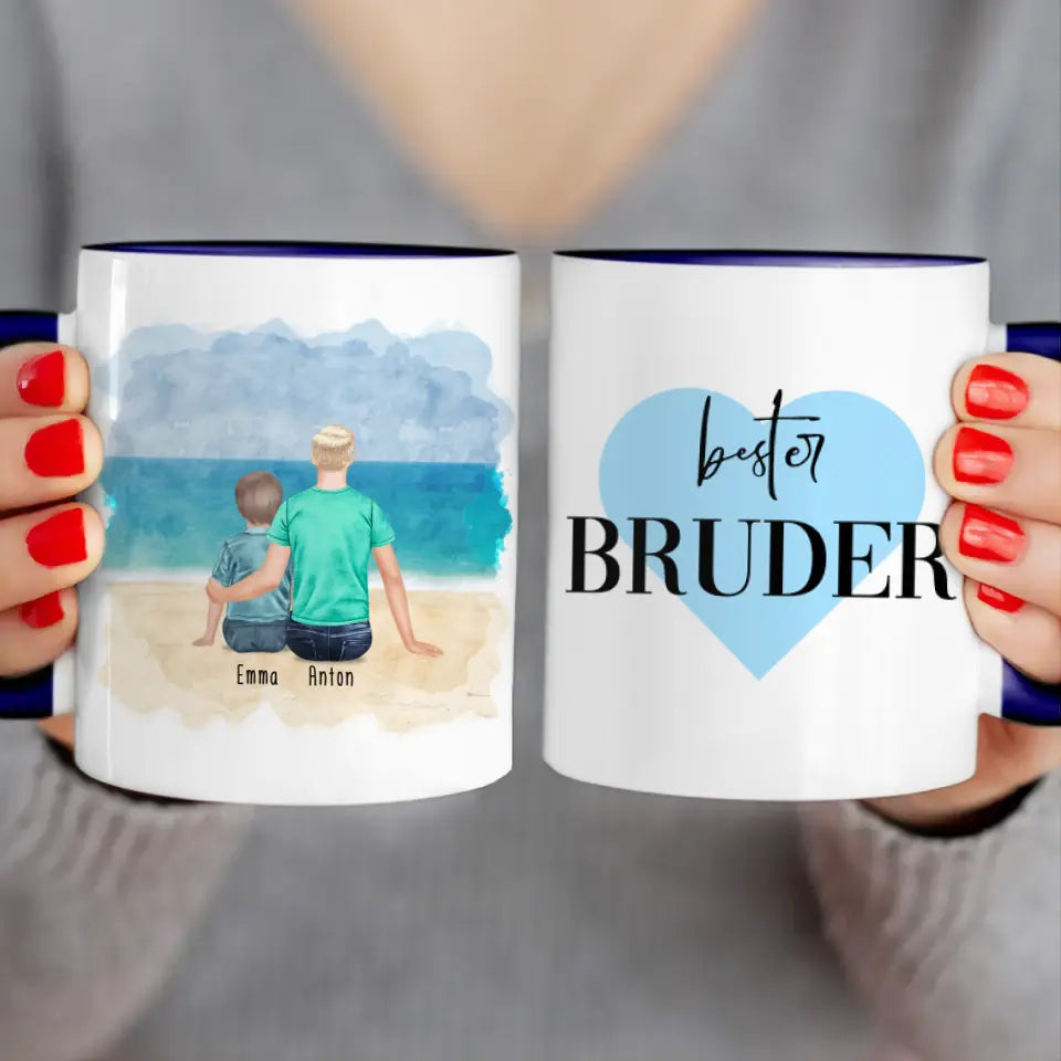 Personalisierte Tasse - 1 Teenager (m) + 1 Kind (m/w)