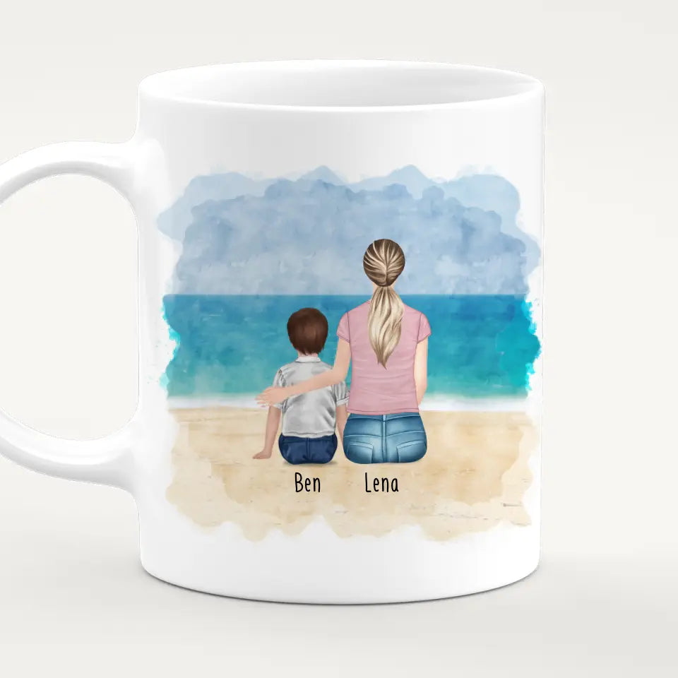 Personalisierte Tasse - Beste Patin (1 Kind/Baby + 1 Frau)