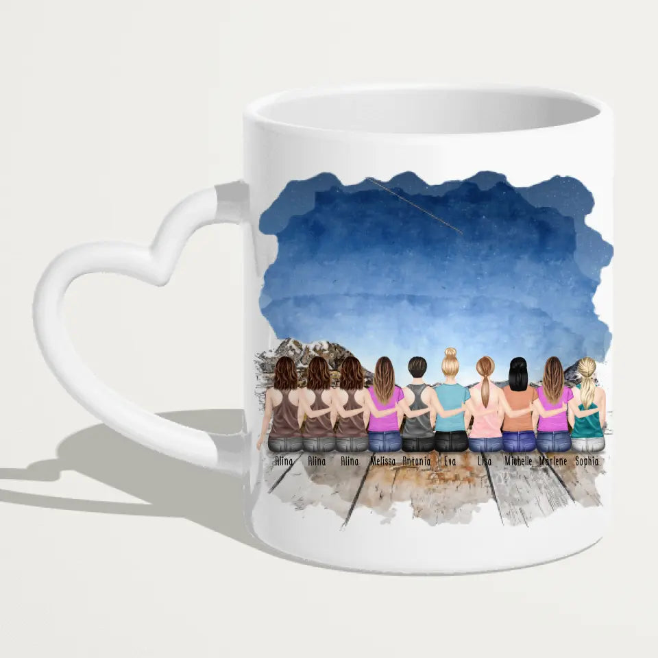 Personalisierte Tasse für Beste Freundinnen (10 Freundinnen)