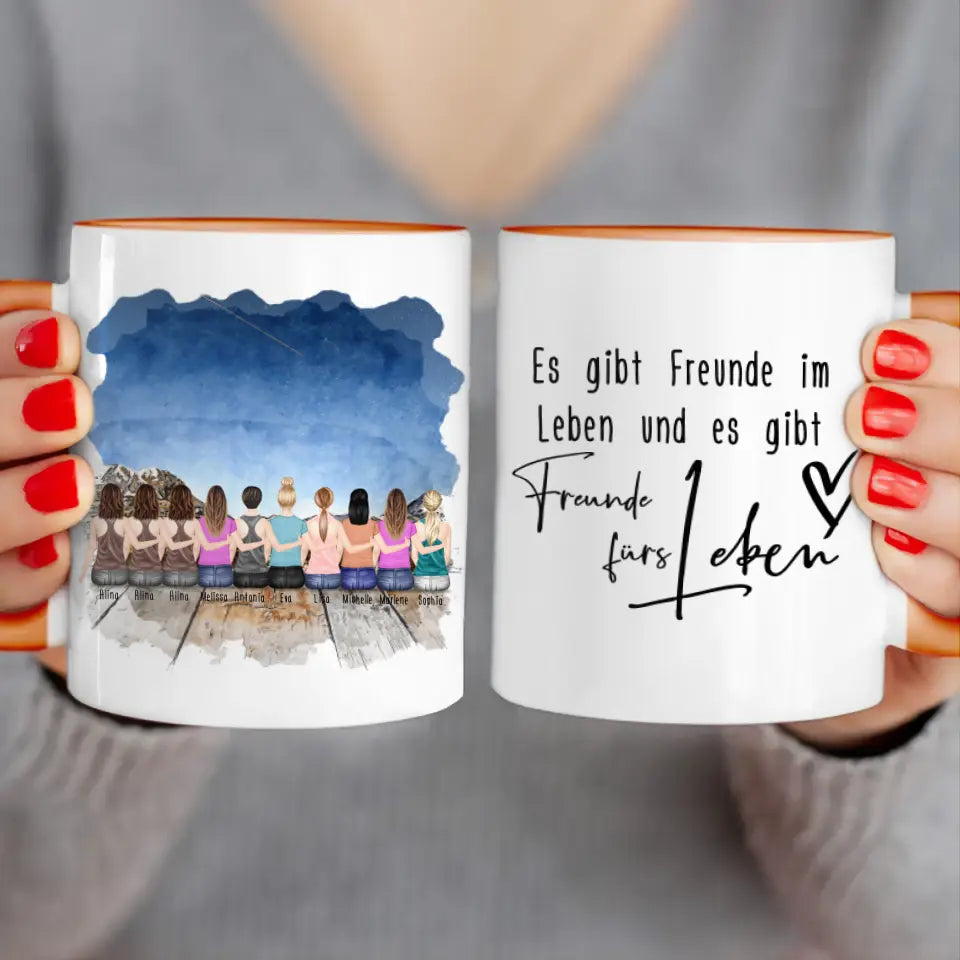 Personalisierte Tasse für Beste Freundinnen (10 Freundinnen)