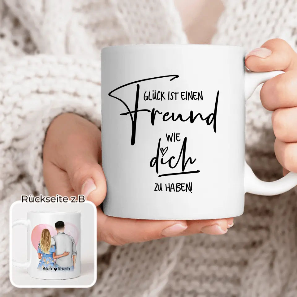 Personalisierte Tasse - Paar mit Kleid und Hemd (stehend) - Pärchen Tasse