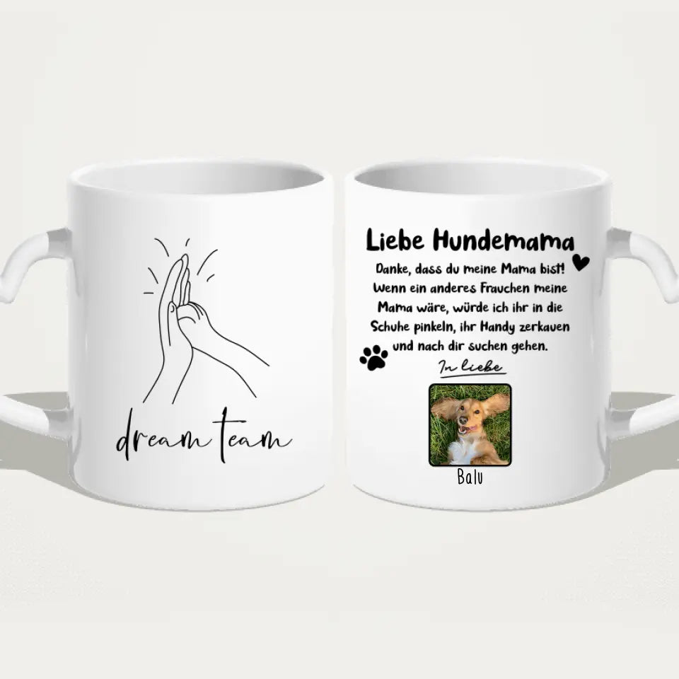 Personalisierte Tasse - Hundemama/Hundepapa (1-6 Hunde)