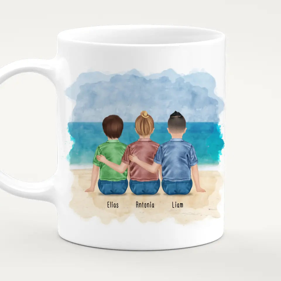 Personalisierte Tasse - Beste Geschwister (3 Kinder)