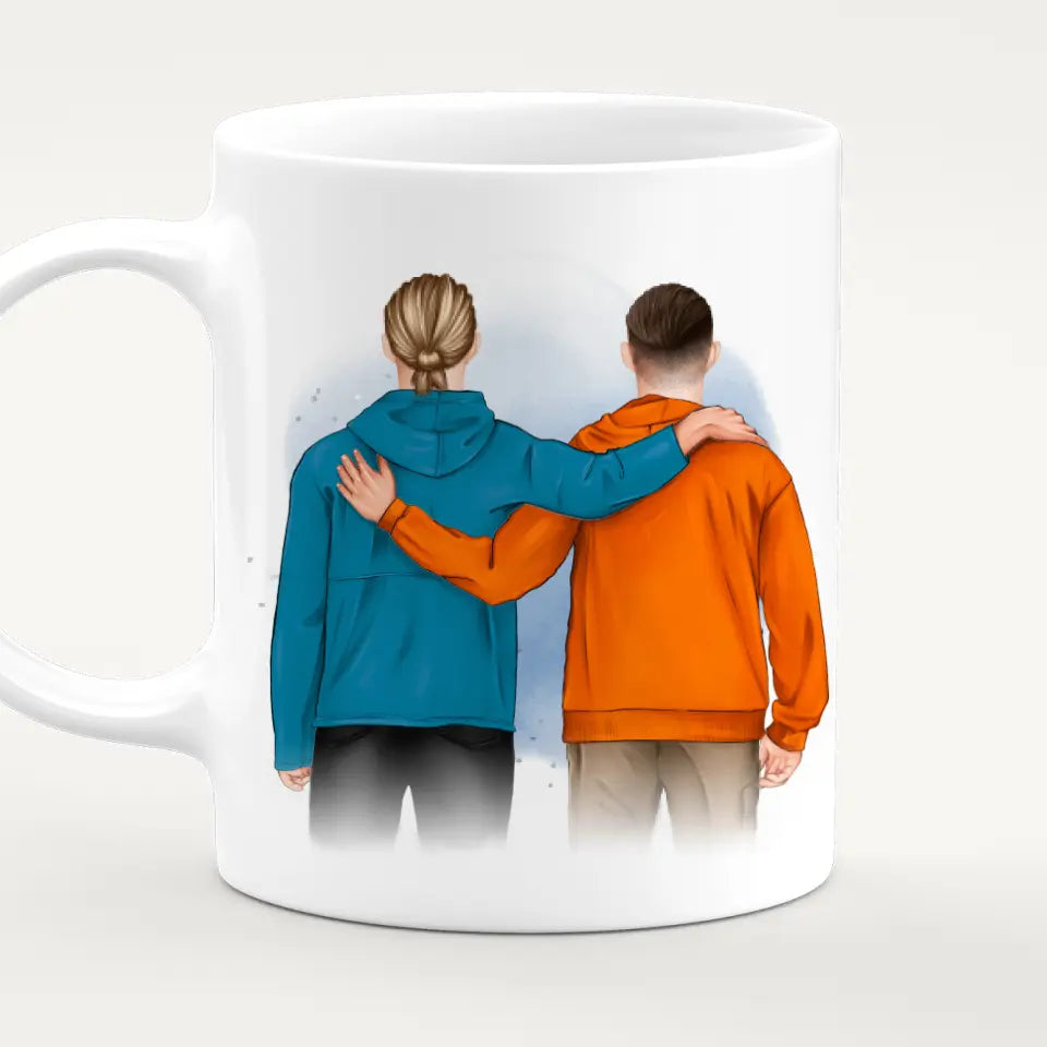 Personalisierte Tasse - 2 männliche Beste Freunde (stehend)