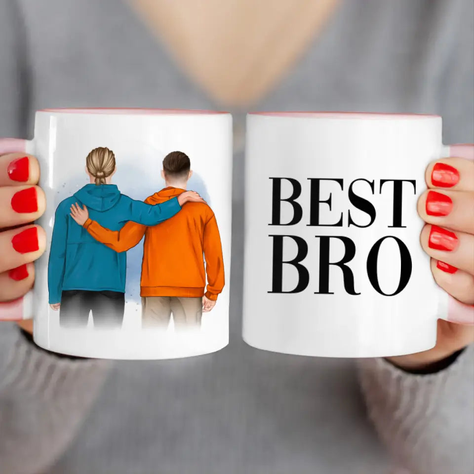 Personalisierte Tasse - 2 männliche Beste Freunde (stehend)