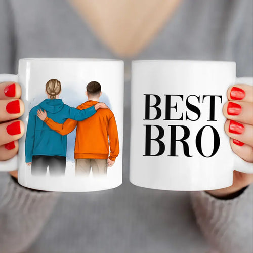 Personalisierte Tasse - 2 männliche Beste Freunde (stehend)