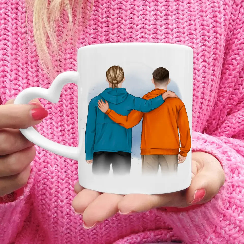 Personalisierte Tasse - 2 männliche Beste Freunde (stehend)