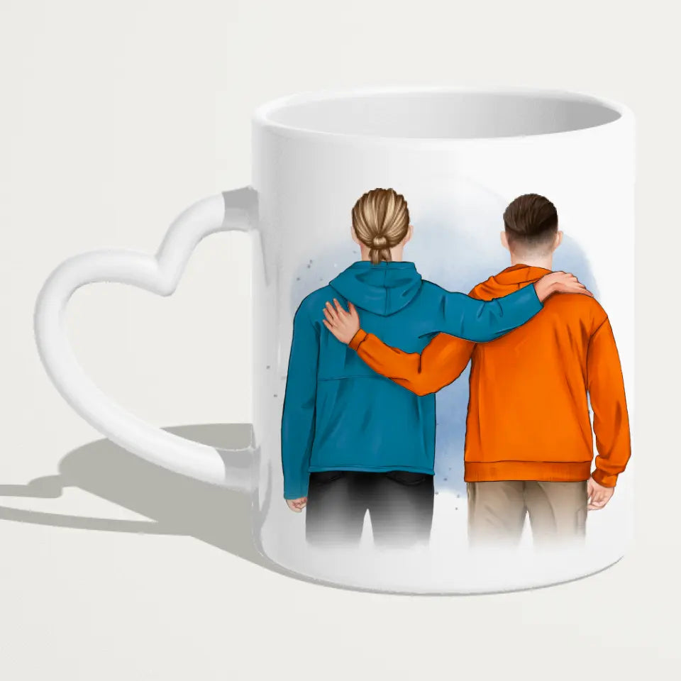 Personalisierte Tasse - 2 männliche Beste Freunde (stehend)