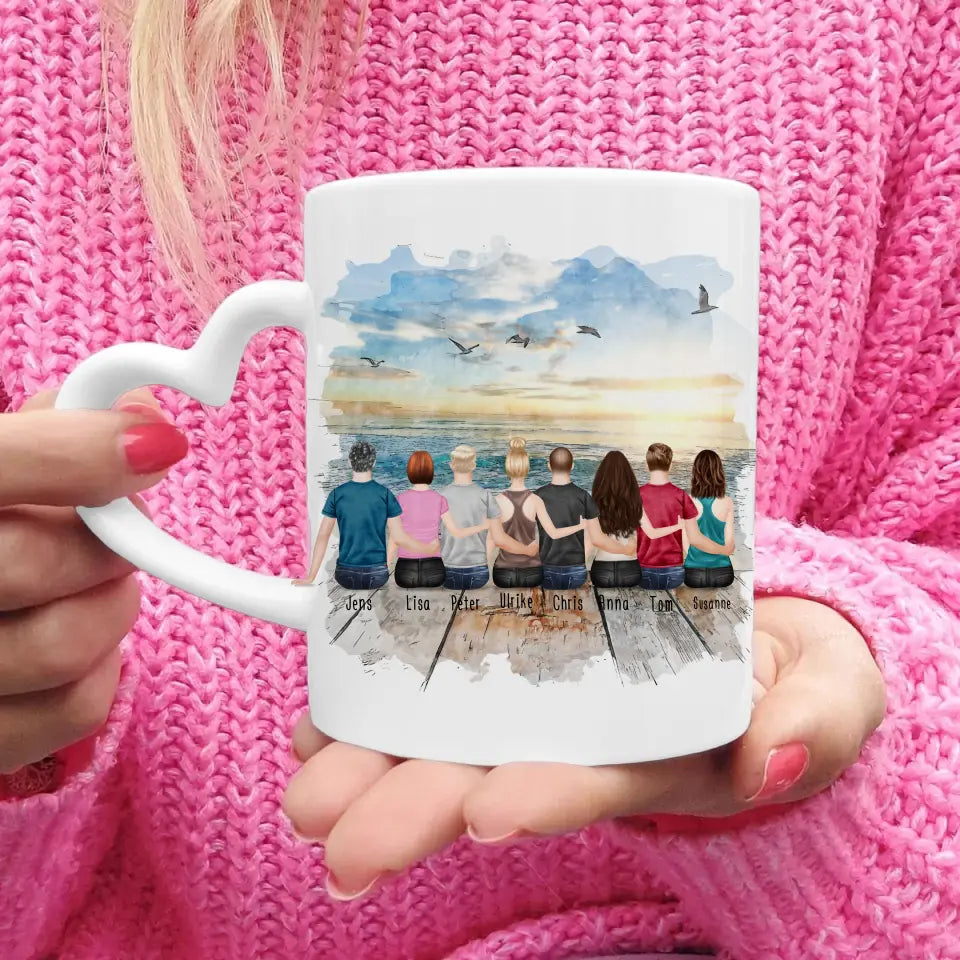 Personalisierte Tasse - 4 Frauen + 4 Männer (paarweise)