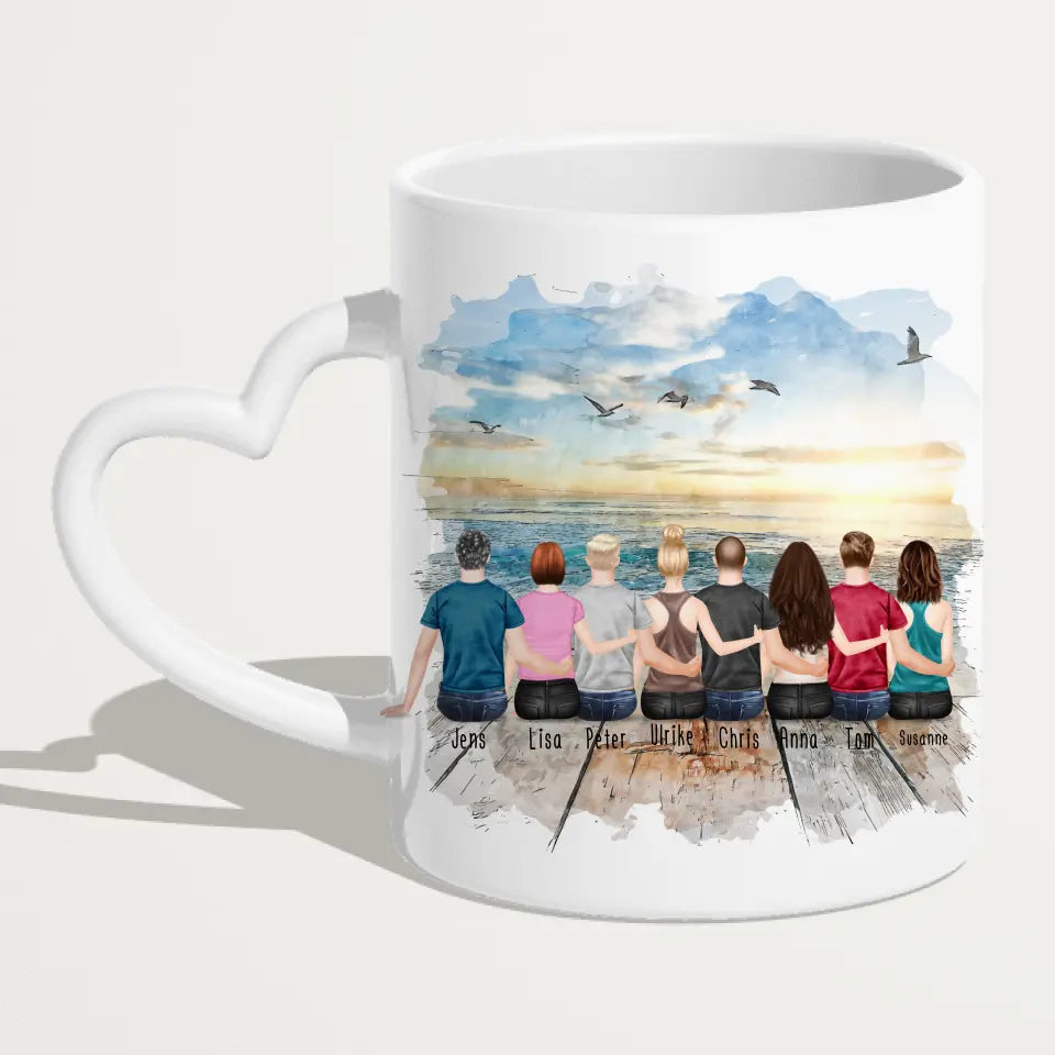 Personalisierte Tasse - 4 Frauen + 4 Männer (paarweise)