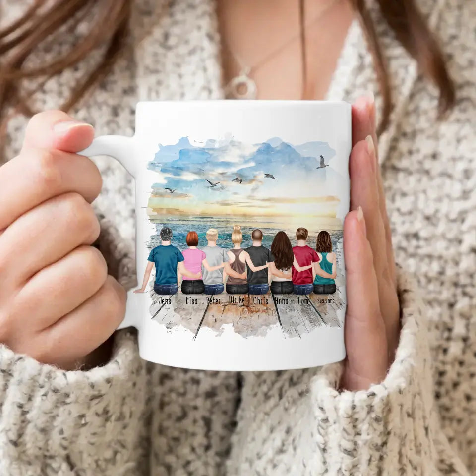 Personalisierte Tasse - 4 Frauen + 4 Männer (paarweise)