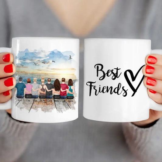 Personalisierte Tasse - 4 Frauen + 4 Männer (paarweise)