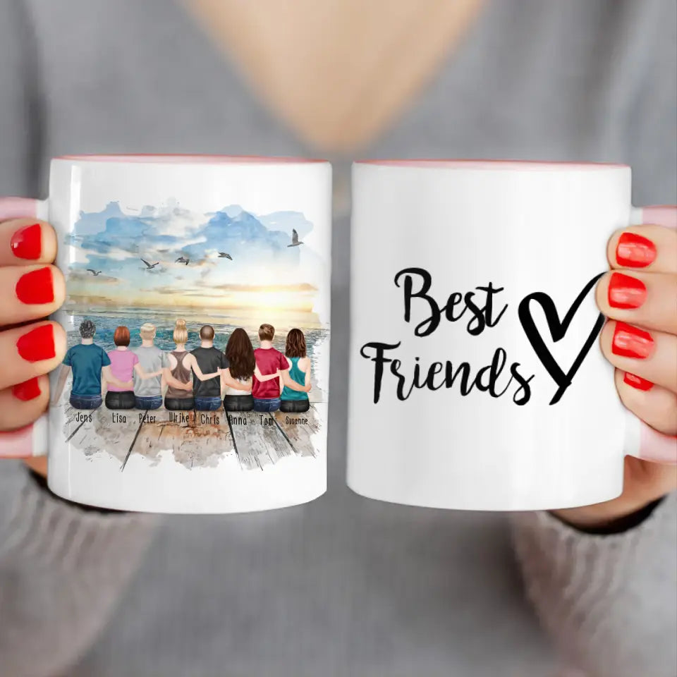 Personalisierte Tasse - 4 Frauen + 4 Männer (paarweise)