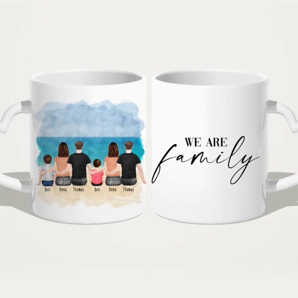 Personalisierte Tasse - 2 Familien mit 1 Kind + 1 Baby