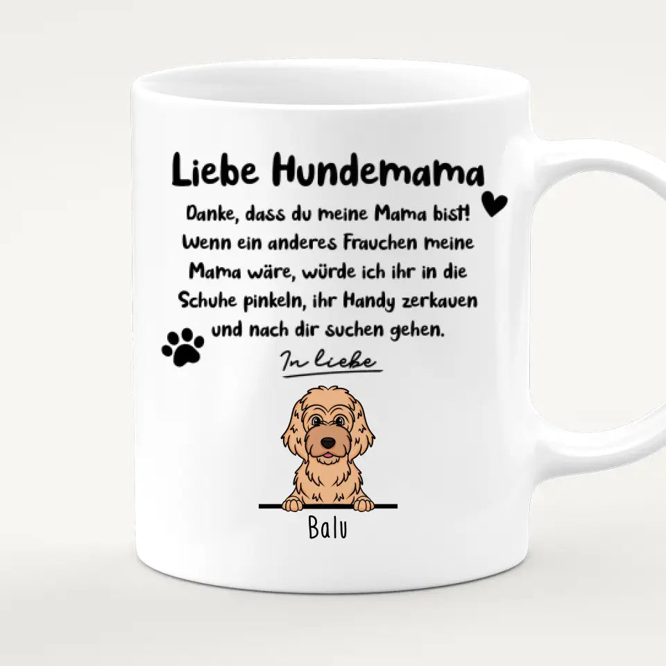 Personalisierte Tasse - Hundemama/Hundepapa (1-6 Hunde) (gezeichnet)
