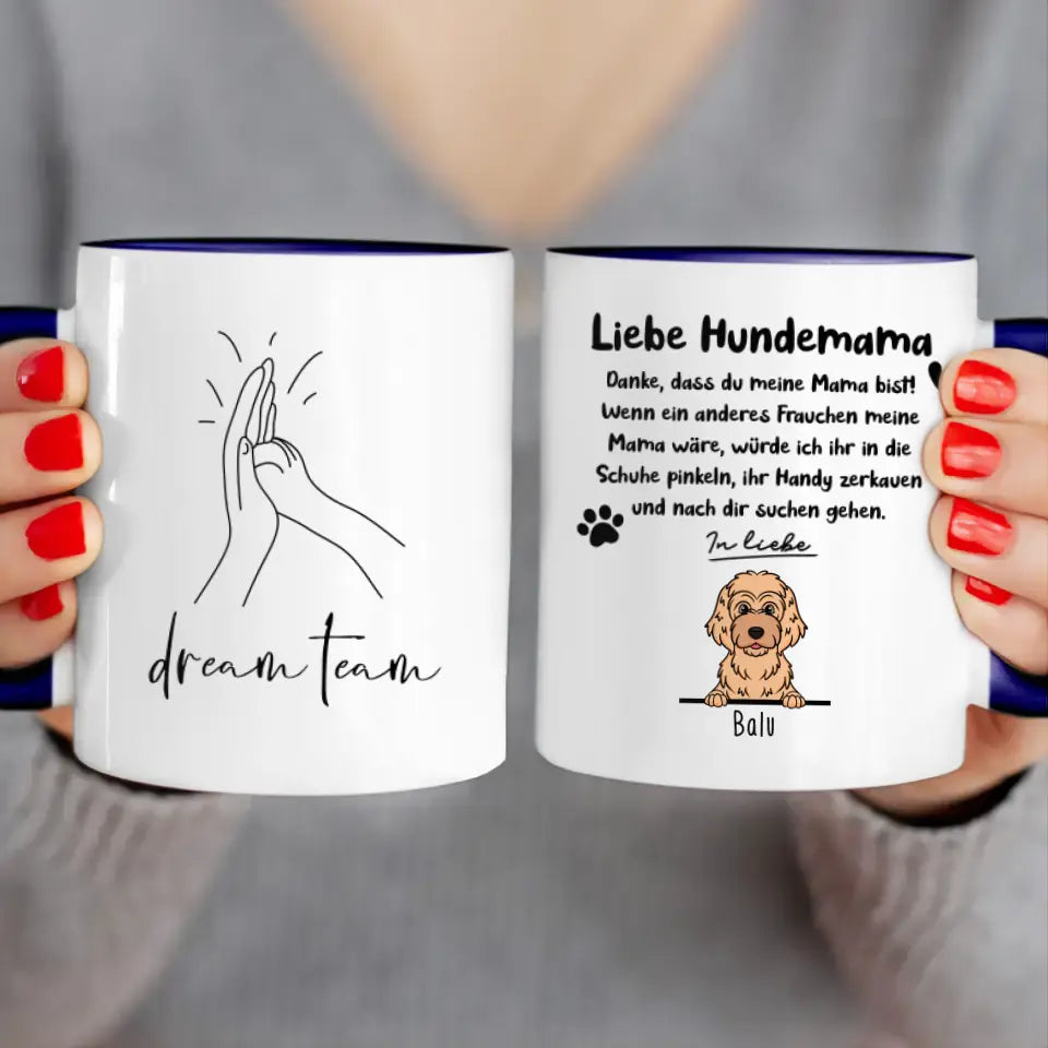 Personalisierte Tasse - Hundemama/Hundepapa (1-6 Hunde) (gezeichnet)