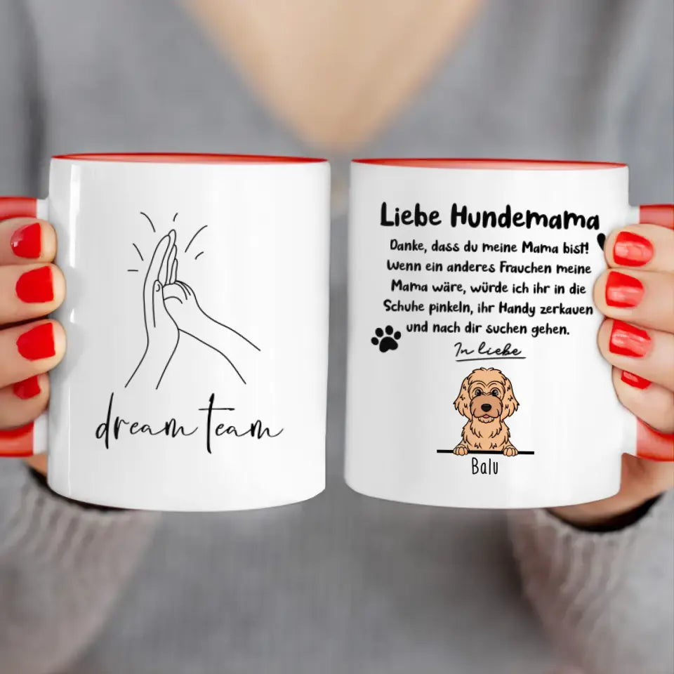 Personalisierte Tasse - Hundemama/Hundepapa (1-6 Hunde) (gezeichnet)