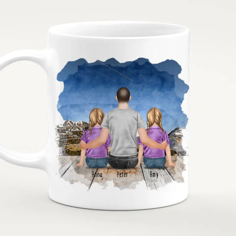 Personalisierte Tasse - 2 Kinder + 1 Mann - Bester Onkel