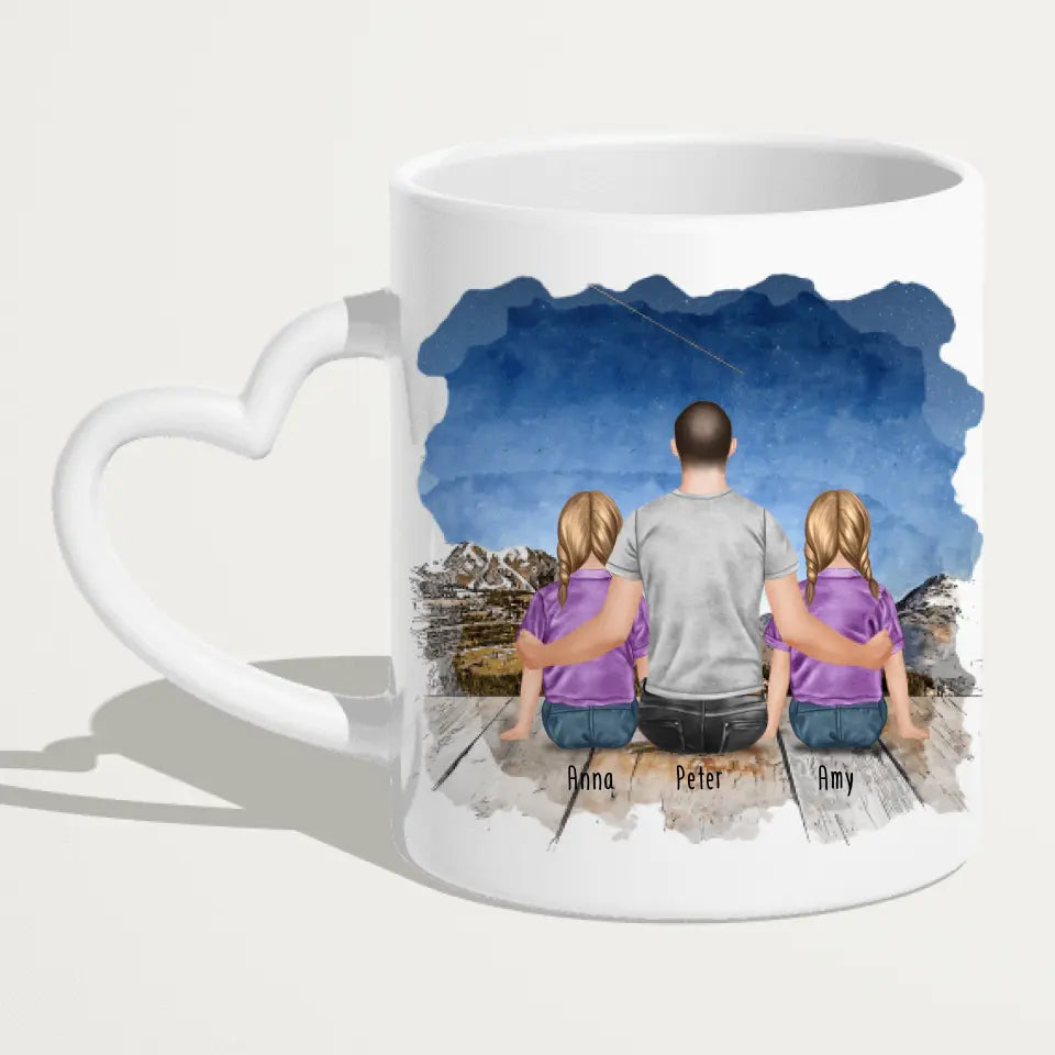 Personalisierte Tasse - 2 Kinder + 1 Mann - Bester Onkel