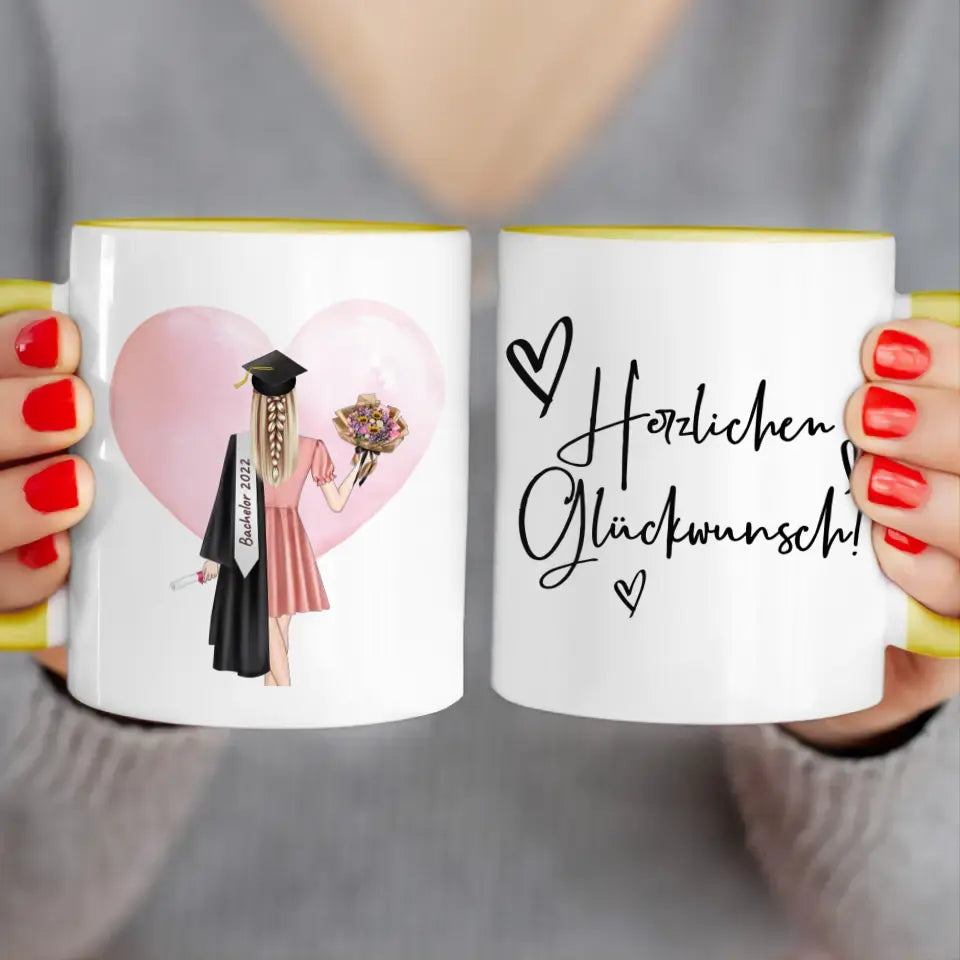 Personalisierte Tasse - Bachelor/Master/Abi/Schulabschluss Geschenk (1 Frau)