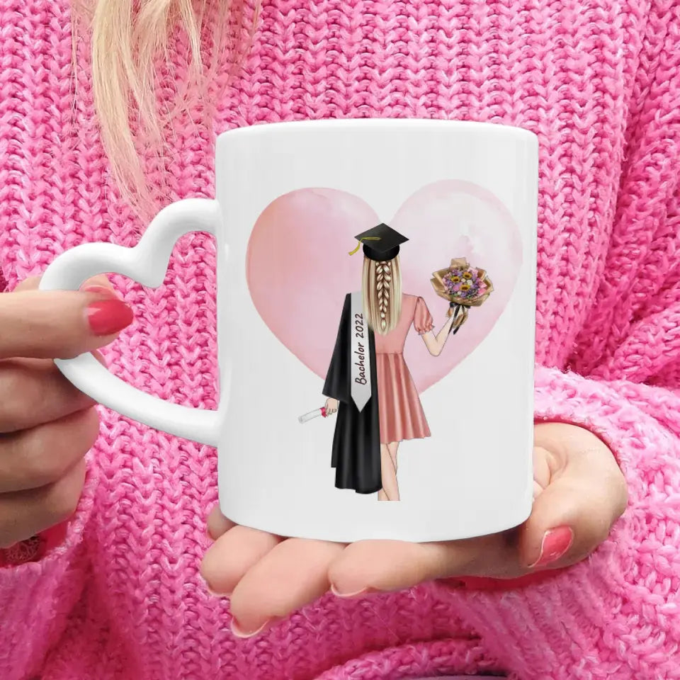 Personalisierte Tasse - Bachelor/Master/Abi/Schulabschluss Geschenk (1 Frau)