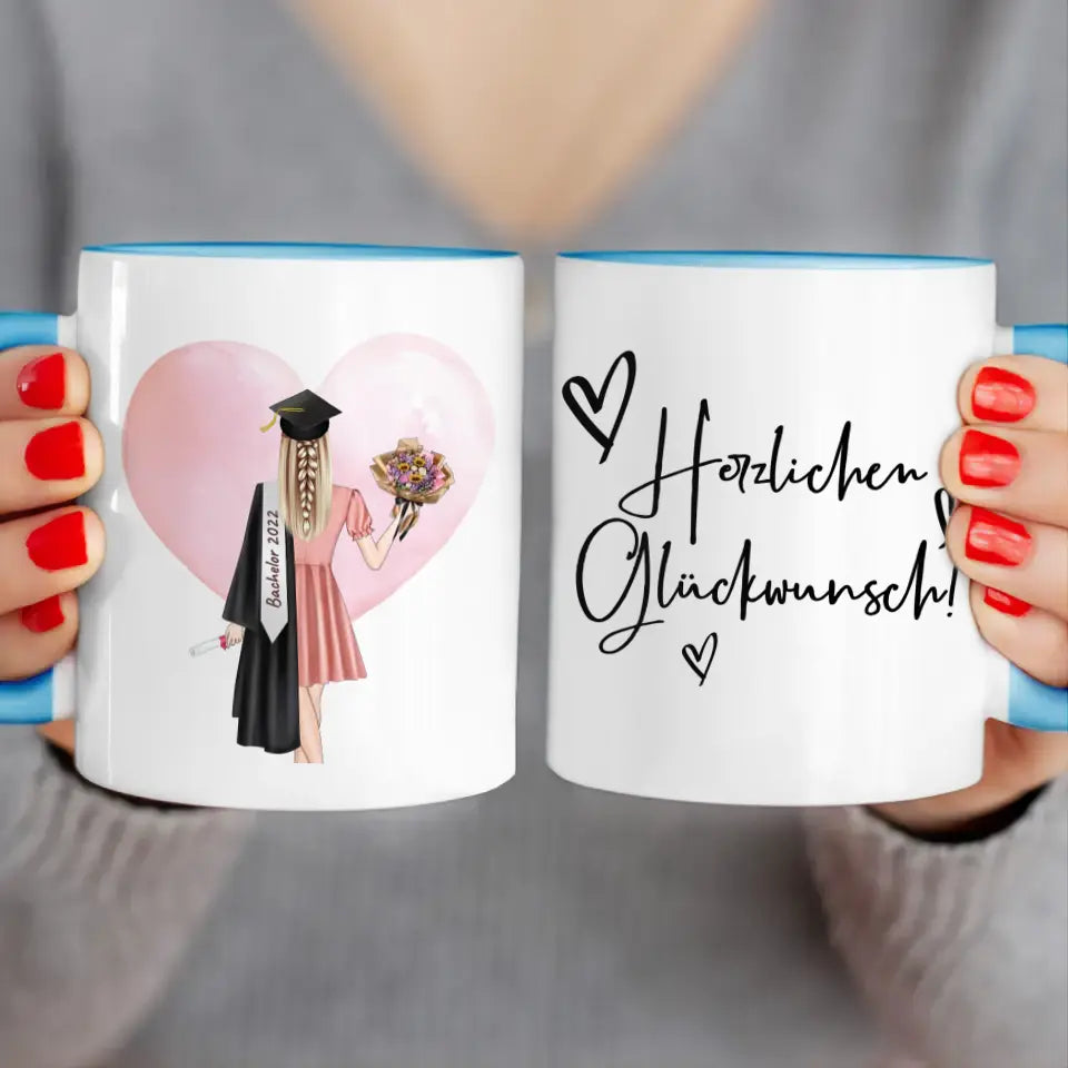 Personalisierte Tasse - Bachelor/Master/Abi/Schulabschluss Geschenk (1 Frau)