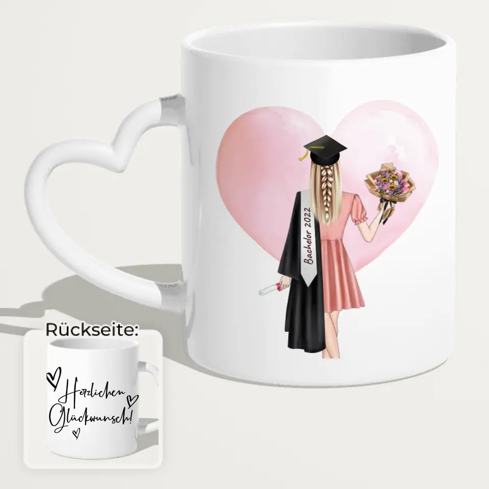 Personalisierte Tasse - Bachelor/Master/Abi/Schulabschluss Geschenk (1 Frau)