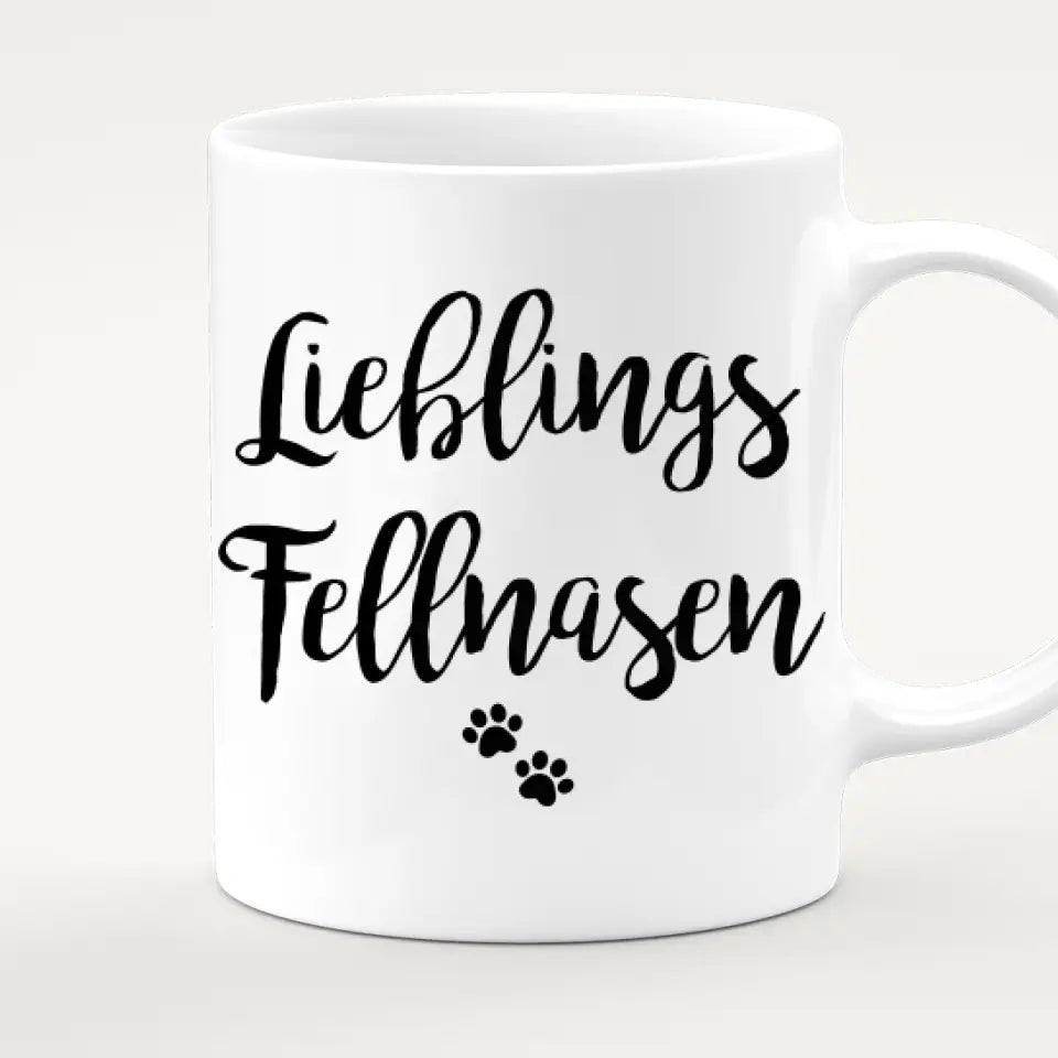 Personalisierte Tasse - 1 Frau + 1 Mann (Paar/Pärchen) + 1-5 Hunde/Katzen