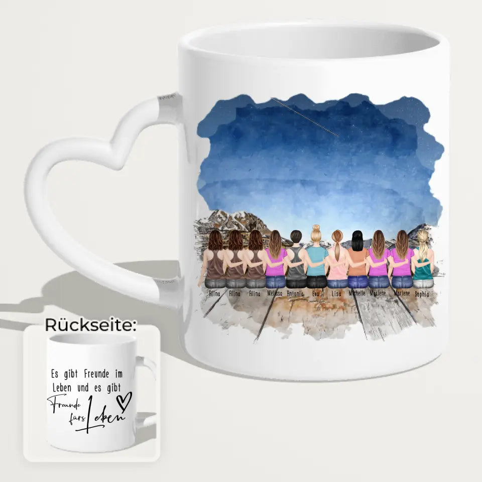 Personalisierte Tasse für Beste Freundinnen (11 Freundinnen)