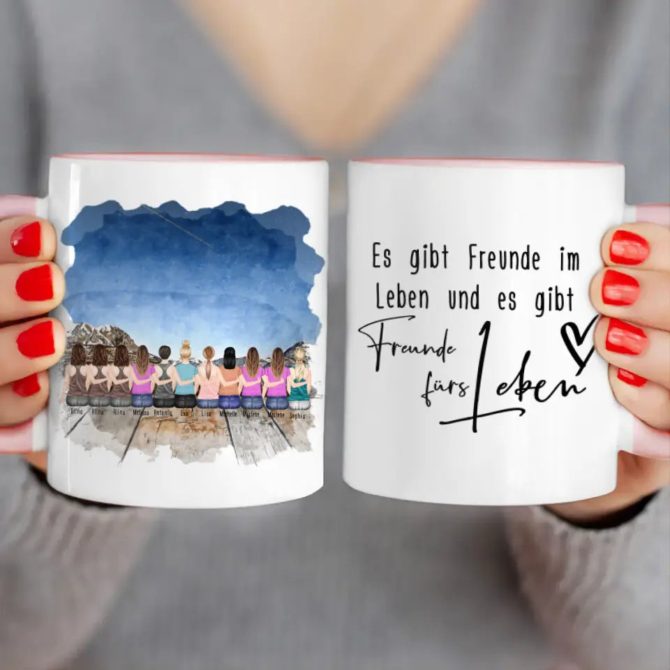 Personalisierte Tasse für Beste Freundinnen (11 Freundinnen)