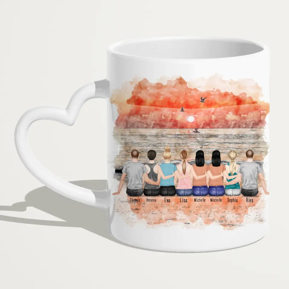 Personalisierte Tasse Beste Freunde (6 Frauen + 2 Männer)