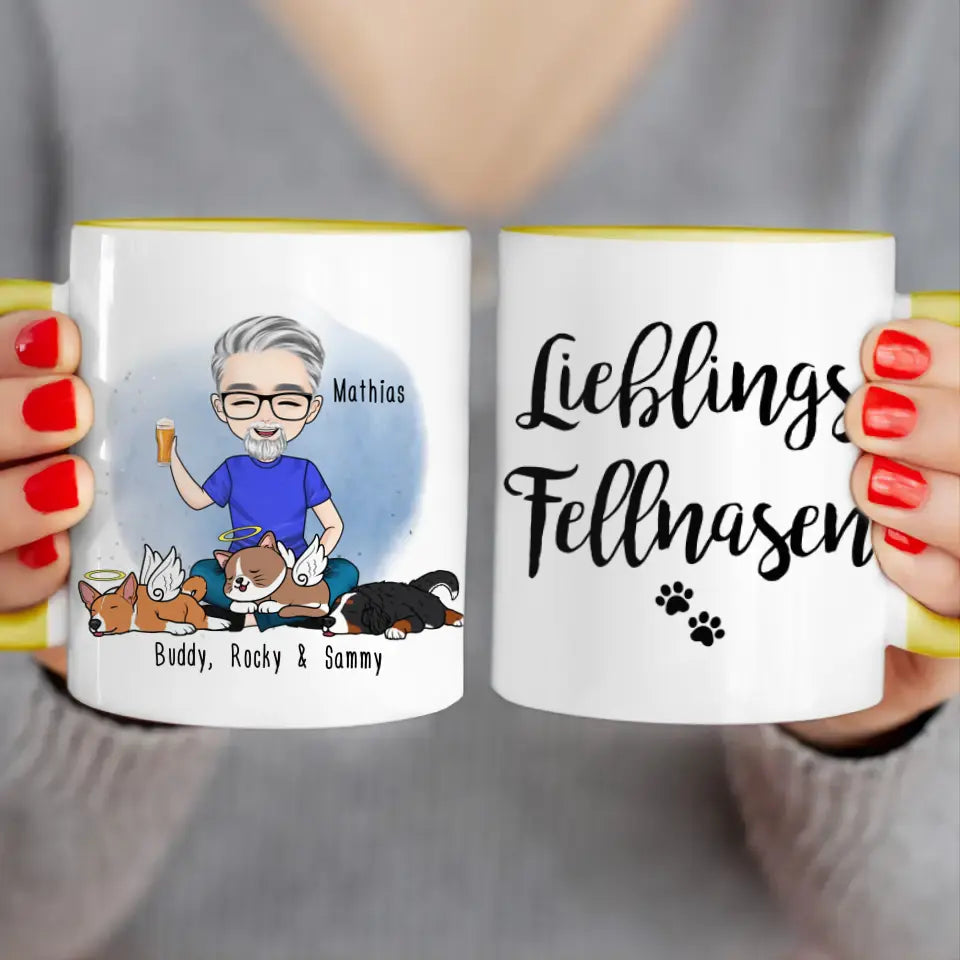 Personalisierte Tasse Hundepapa/Katzenpapa/Tierpapa (1-8 Hunde/Katzen)