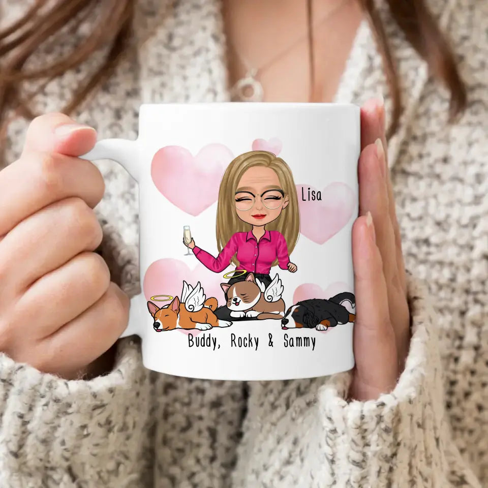 Personalisierte Tasse Hundemama/Katzenmama/Tiermama (1-8 Hunde/Katzen)