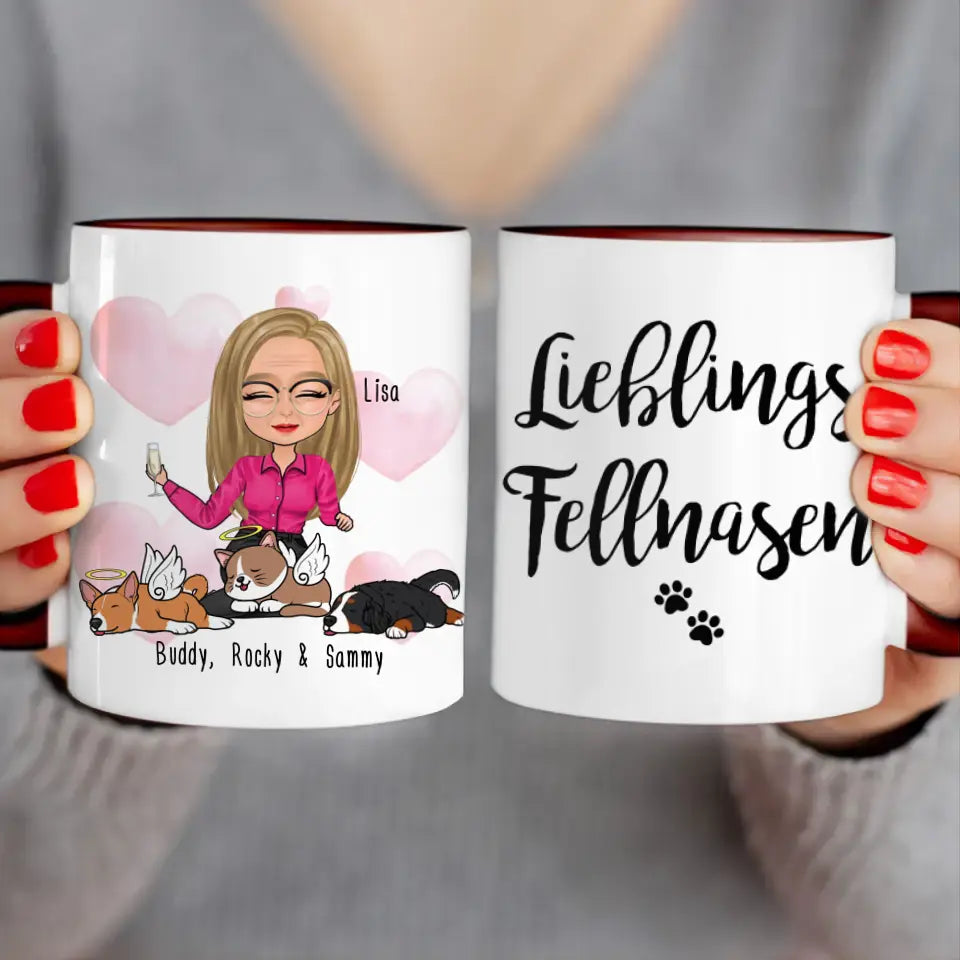 Personalisierte Tasse Hundemama/Katzenmama/Tiermama (1-8 Hunde/Katzen)