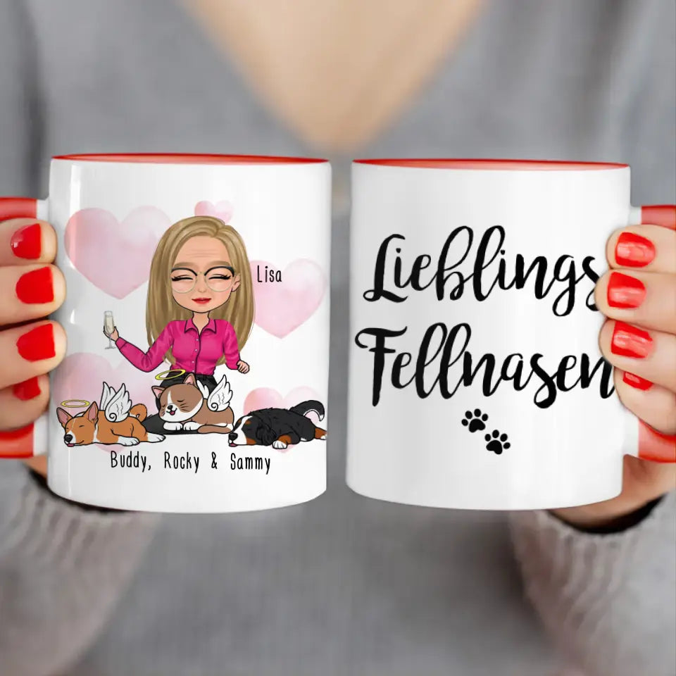 Personalisierte Tasse Hundemama/Katzenmama/Tiermama (1-8 Hunde/Katzen)