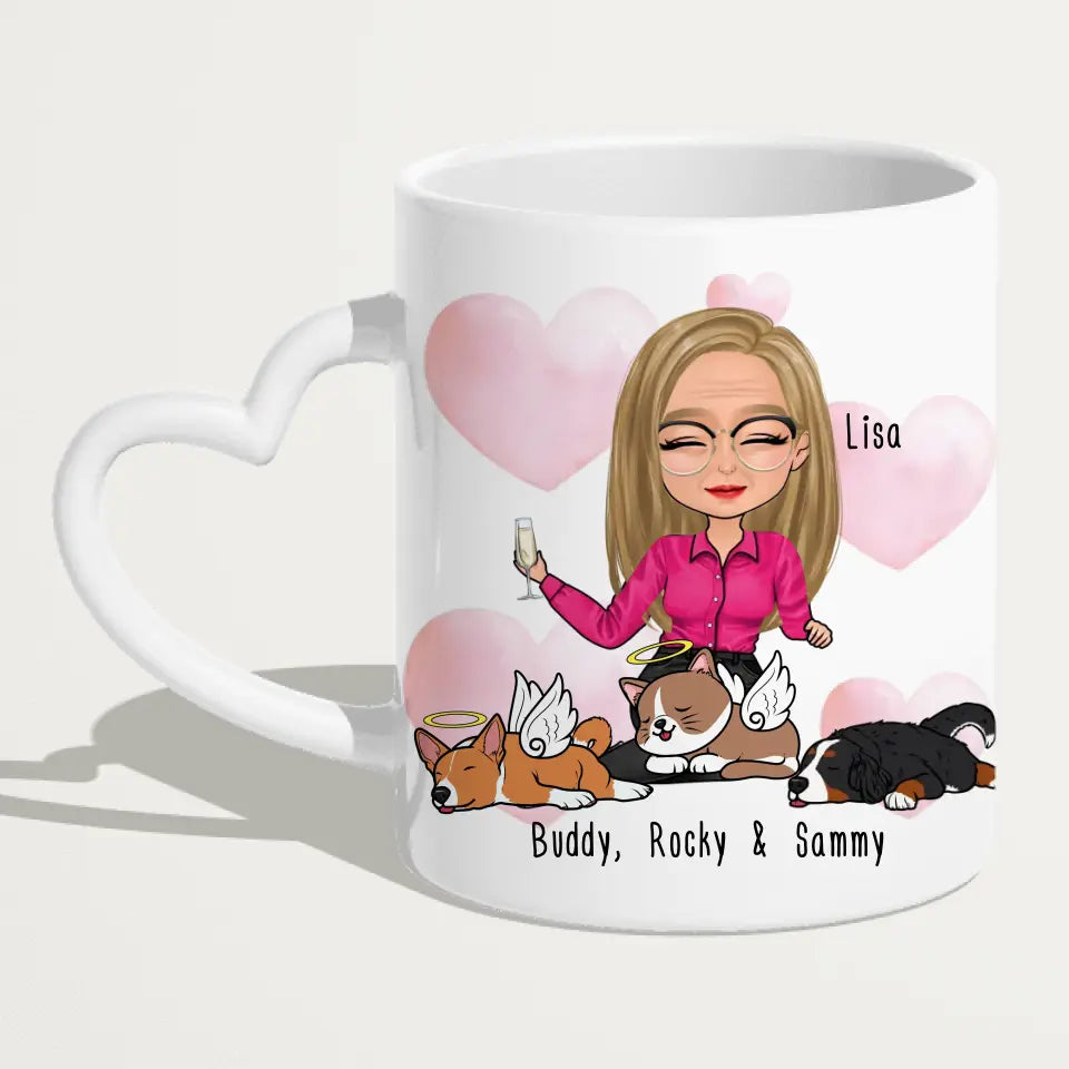 Personalisierte Tasse Hundemama/Katzenmama/Tiermama (1-8 Hunde/Katzen)