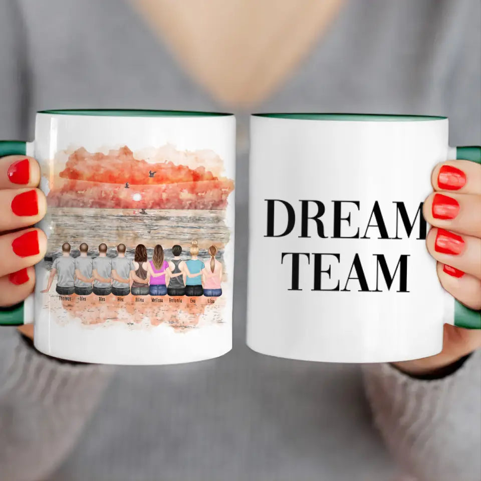 Personalisierte Tasse - Beste Freunde - 5 Frauen + 4 Männer