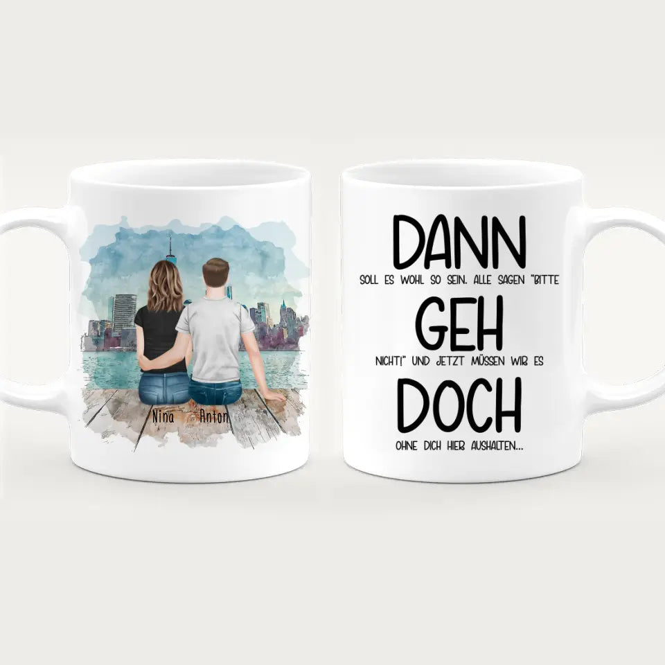 Personalisierte Tasse Kollegen (1 Frau + 1 Mann) - Abschiedsgeschenk