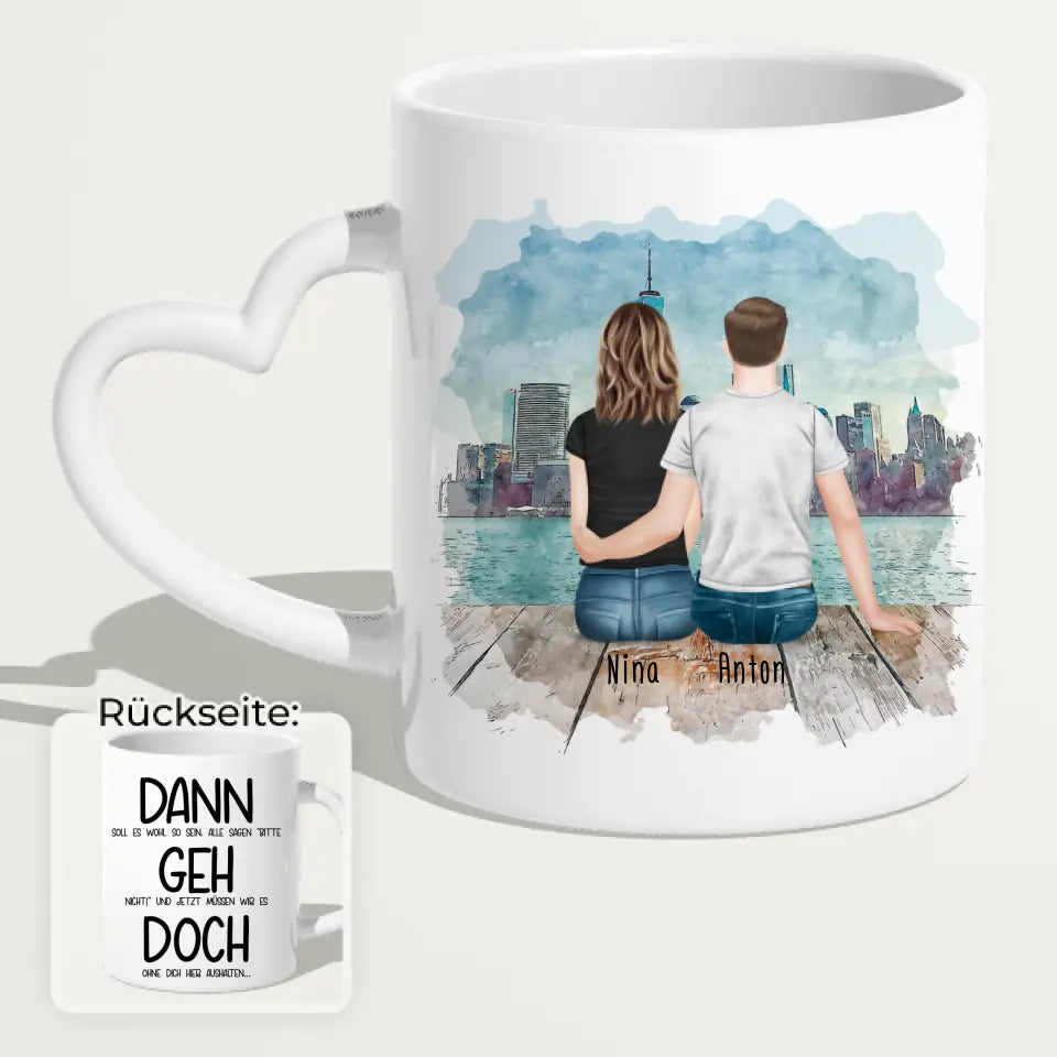 Personalisierte Tasse Kollegen (1 Frau + 1 Mann) - Abschiedsgeschenk