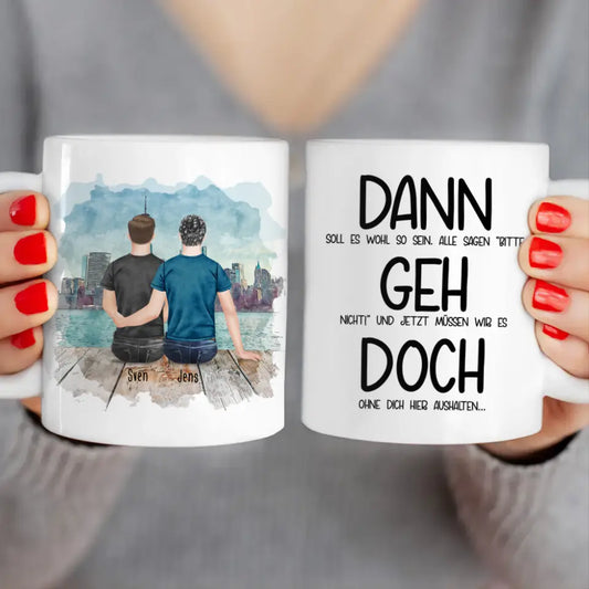 Personalisierte Tasse Kollegen (2 Männer) - Abschiedsgeschenk