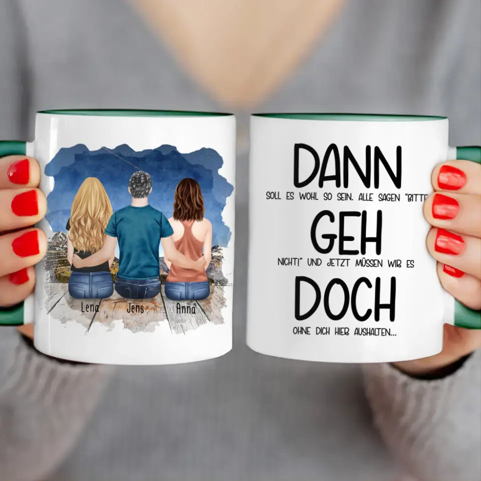 Personalisierte Tasse Kollegen (2 Frauen + 1 Mann) - Abschiedsgeschenk