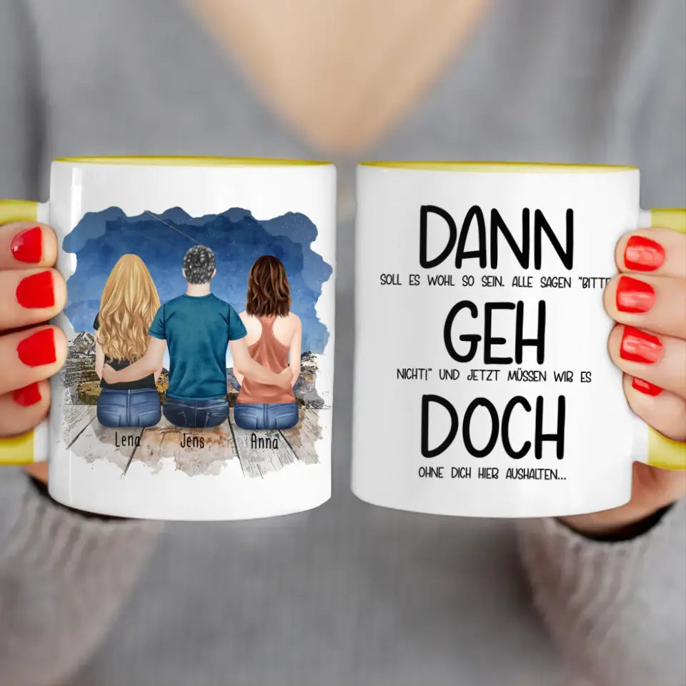 Personalisierte Tasse Kollegen (2 Frauen + 1 Mann) - Abschiedsgeschenk