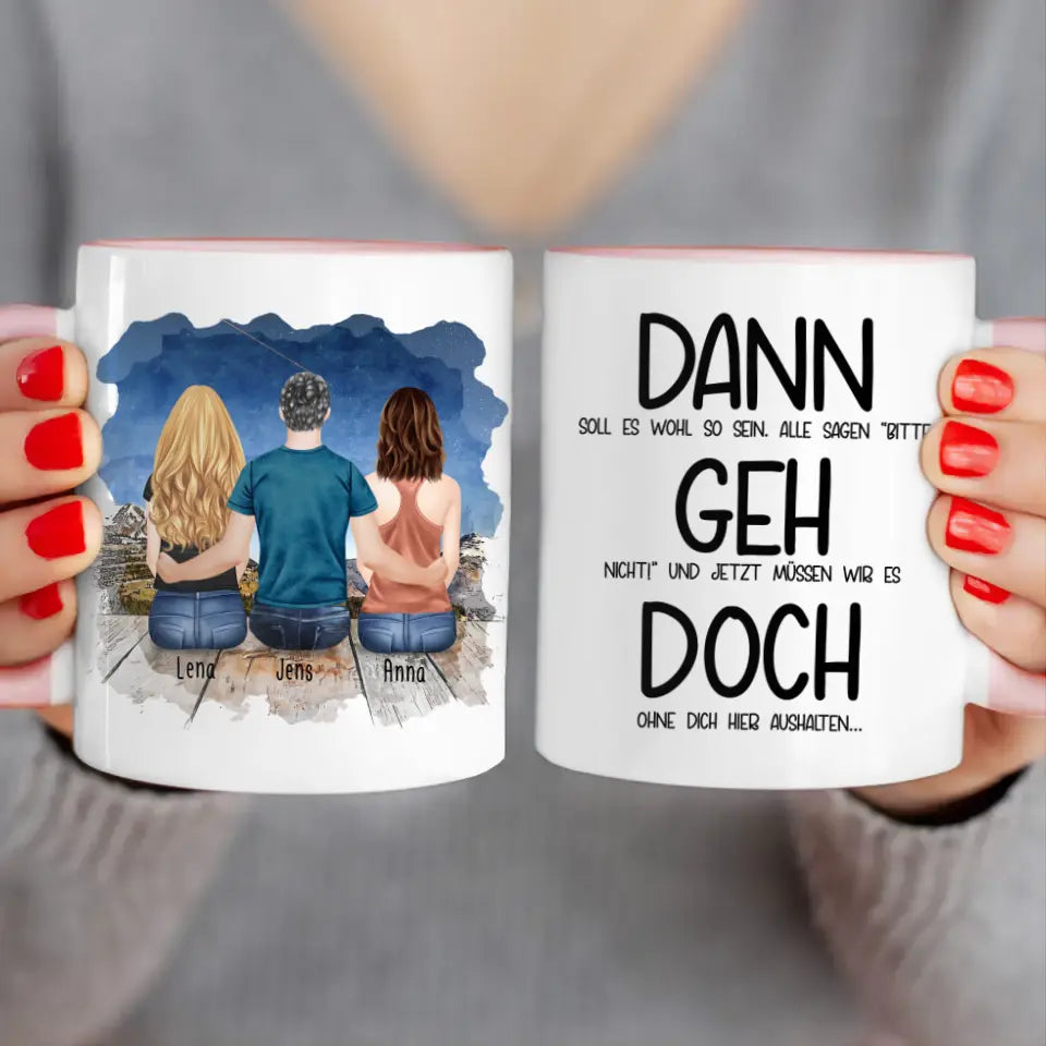 Personalisierte Tasse Kollegen (2 Frauen + 1 Mann) - Abschiedsgeschenk