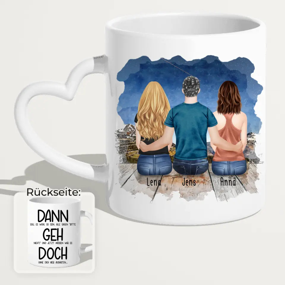 Personalisierte Tasse Kollegen (2 Frauen + 1 Mann) - Abschiedsgeschenk