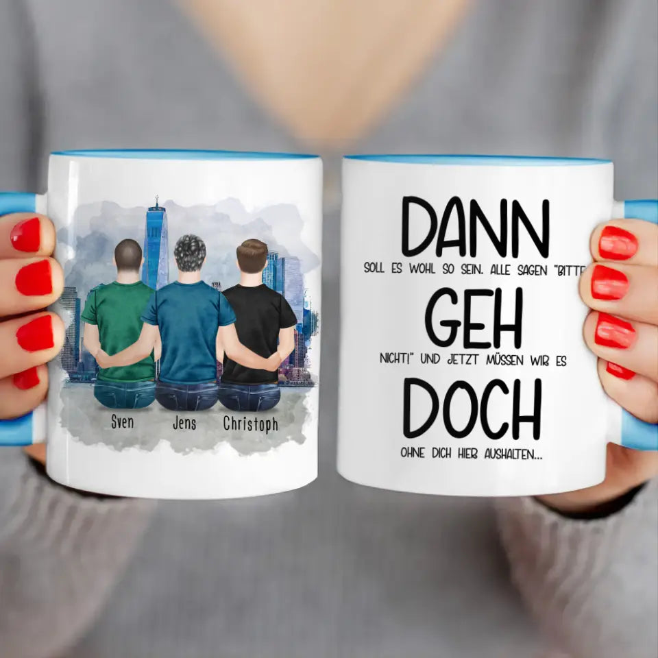 Personalisierte Tasse Kollegen (3 Männer) - Abschiedsgeschenk