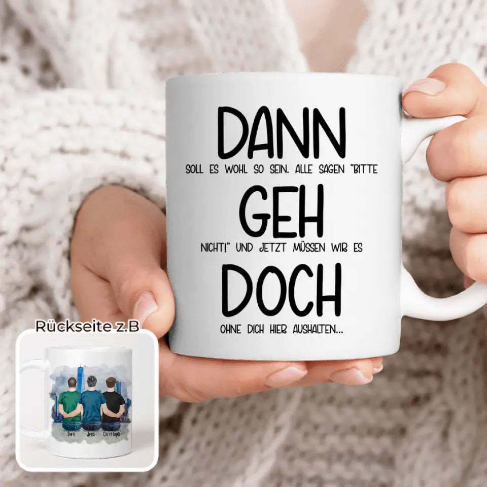 Personalisierte Tasse Kollegen (3 Männer) - Abschiedsgeschenk