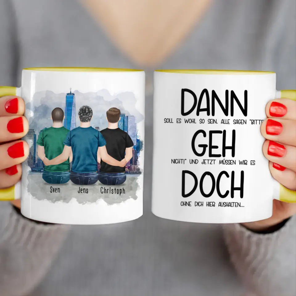 Personalisierte Tasse Kollegen (3 Männer) - Abschiedsgeschenk