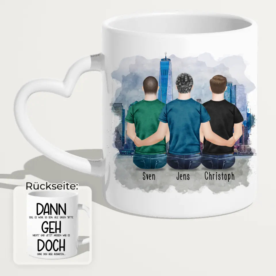 Personalisierte Tasse Kollegen (3 Männer) - Abschiedsgeschenk